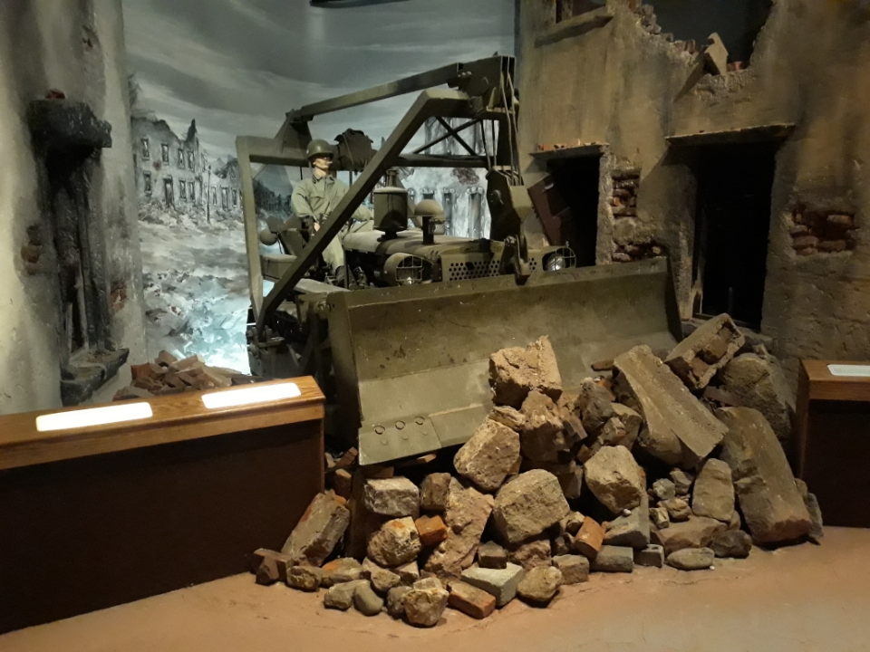 One of the primary missions of U.S. Army Engineers is to ensure mobility for friendly forces. During World War Two Engineers used bulldozers, like this D4, to clear rubble.